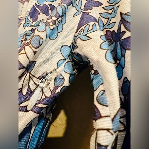 SANDRO PARIS Eyana Yana Scarf Print Blue Fit and Flare Dress Flounce 2 - Picture 14 of 16